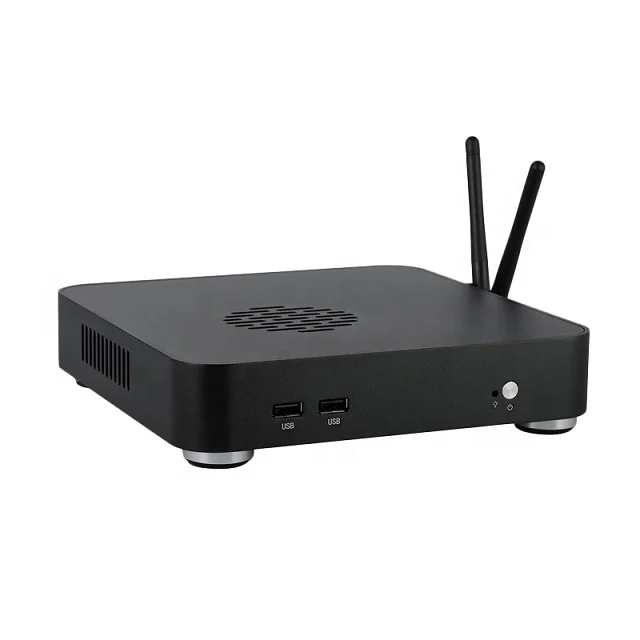  Ультракомпактный промышленный мини-ПК WIN7/8/10/Linux 2 ethernet Barebone без вентилятора 12 В core i3 i5 i7 J1900