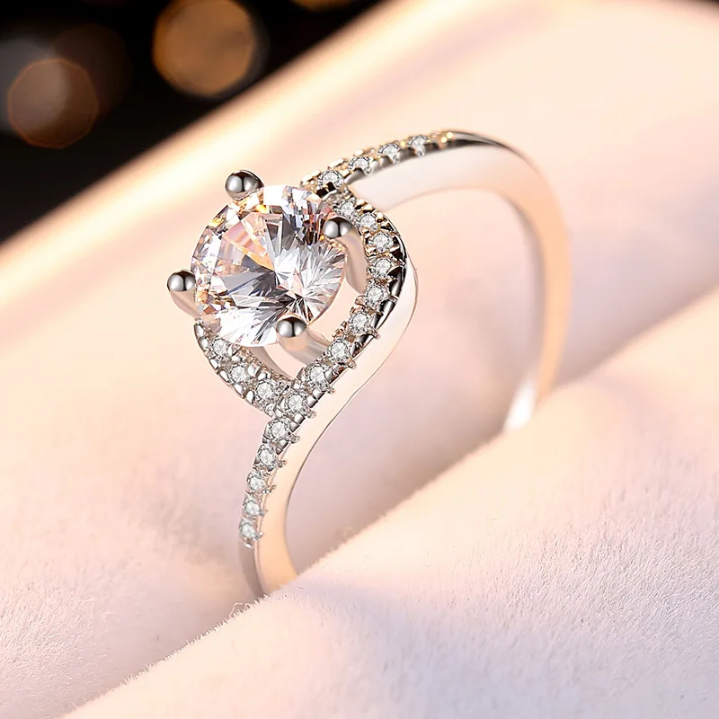 Wholesale Price GRA Moissanite Round Moissanite VVS Moissanite Round Diamond Ring