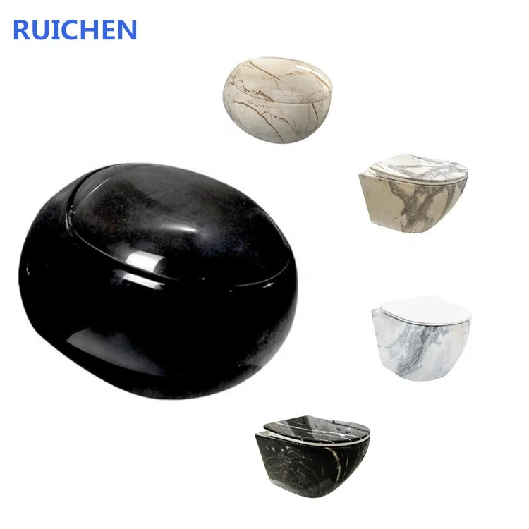 European sanitary ware ceramic wall mounted egg shape electroplated toilet