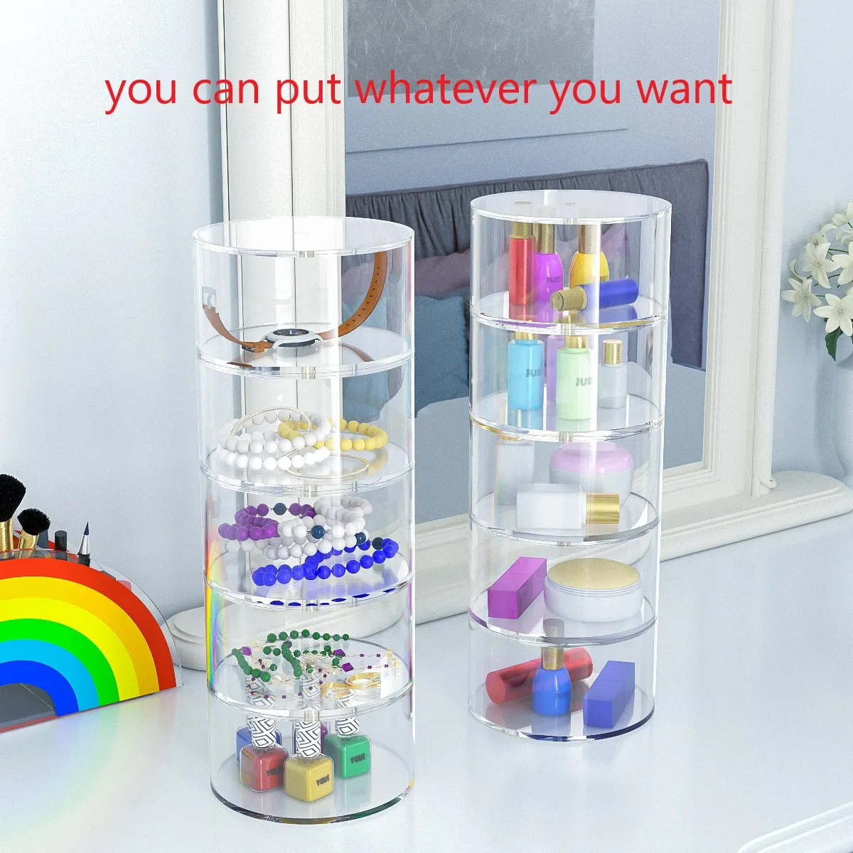 Acrylic Belt Case Storage Holder and Display for Accessories like Jewelry Watch Bracelets