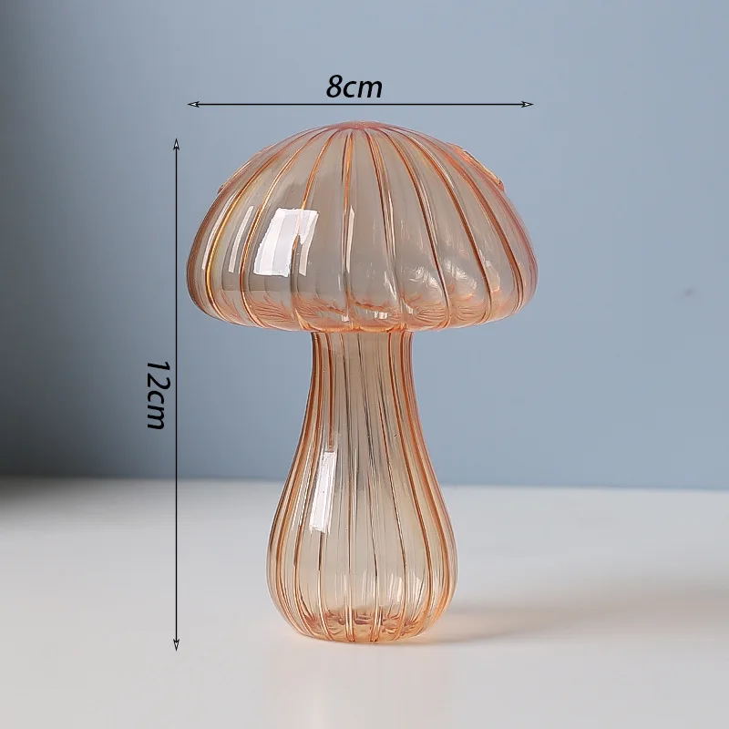 Hydroculture Vase Planter Decor Mushroom Glass Small Glass Modern Minimalist Flower Solid Birthday Glass & Crystal Vases
