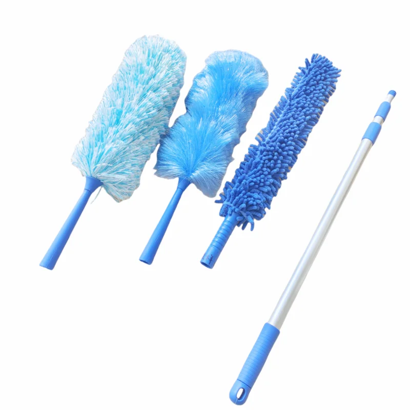 2024 1.85m Foldable Handle Home 3 in 1 Adjustable Room Cleaning Dust Brush Microfiber Detachable Feather Dusters Clean Duster