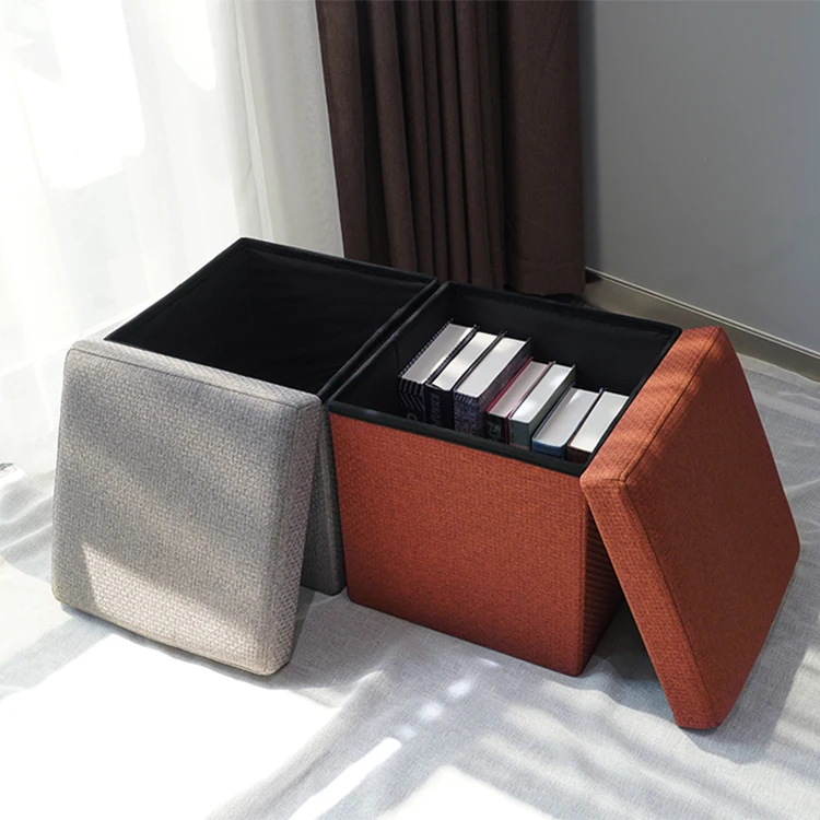 Custom factory wholesale storage cube ottoman storage ottoman furniture