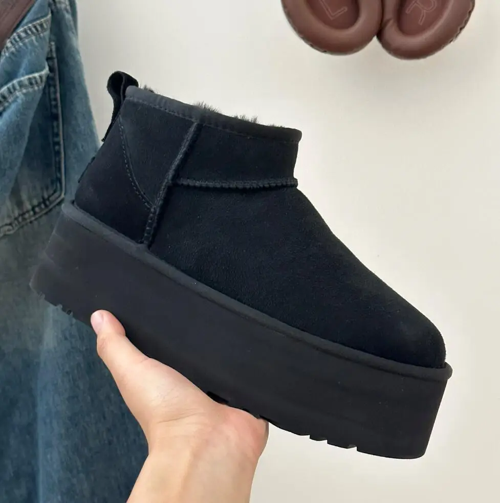 Hot Sale Winter Warm Snow Boots 5cm High Height Platform High Quality Designer Original Wool Snow Boots