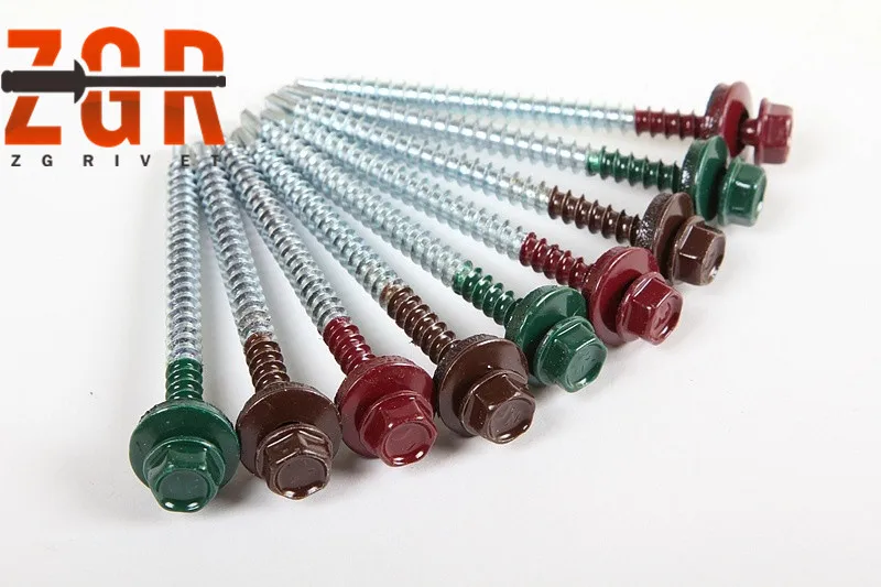 Цветные самосверливающиеся винты с шестигранной головкой/кровельные винты