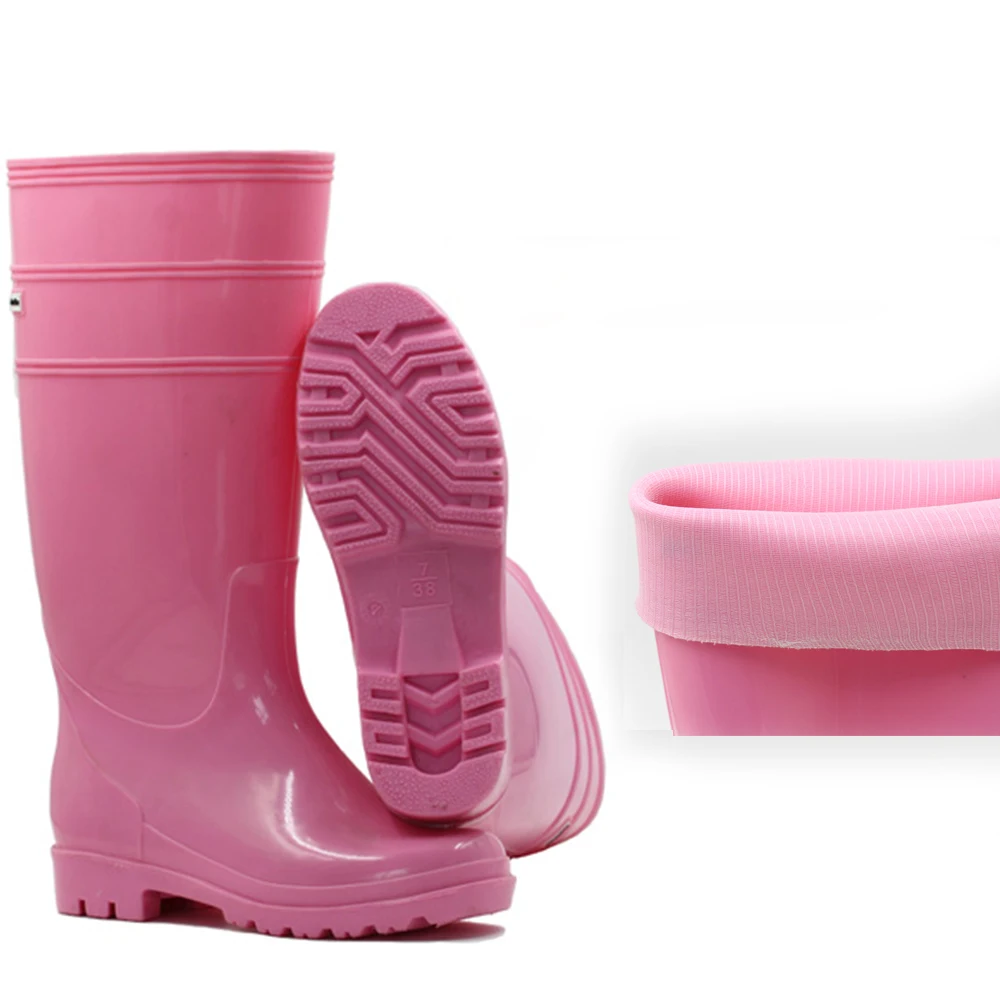 waterproof cheap Industrial anti-slip rubber women water pvc rain boots gum boots with CE certificate wholesale