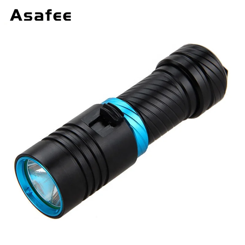 mini led diving Light Torch 1000LM XM-L2  spearfishing yellow color beam 18650 26650 rechargeable dive light flashlight