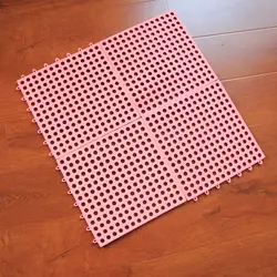 New Product Ideas Plastic Square Water Proof Split Joint Mat Non Slip Drain Hole Bathroom Bath Mat