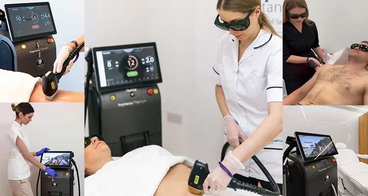 Diode Laser bar 755 808 1064nm Ice Titanium 3 Mini Wave Pulse Light SR Double Handpiece Hair Removal 2000W Permanent HR Machine