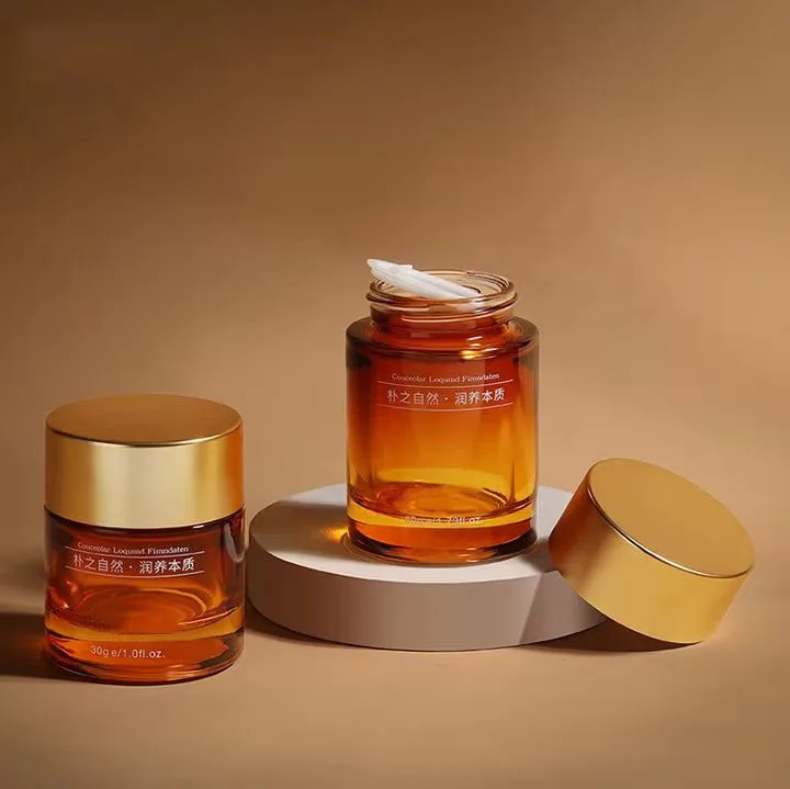 Stock Wholesale Amber Glass Skin Cream Jars 1 oz White Clear cosmetic Jars 20g 50g Empty Jars for Lotion and Creams