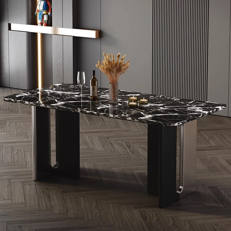 SUKU Italian light luxury stone table Rectangular table modern universal style minimalist marble table