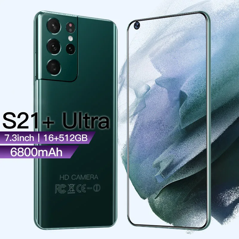 2022 New S21+Ultra 16+512GB Rom 5G Android smartphone Gaming with dual sim card MTK6899 mobile phones