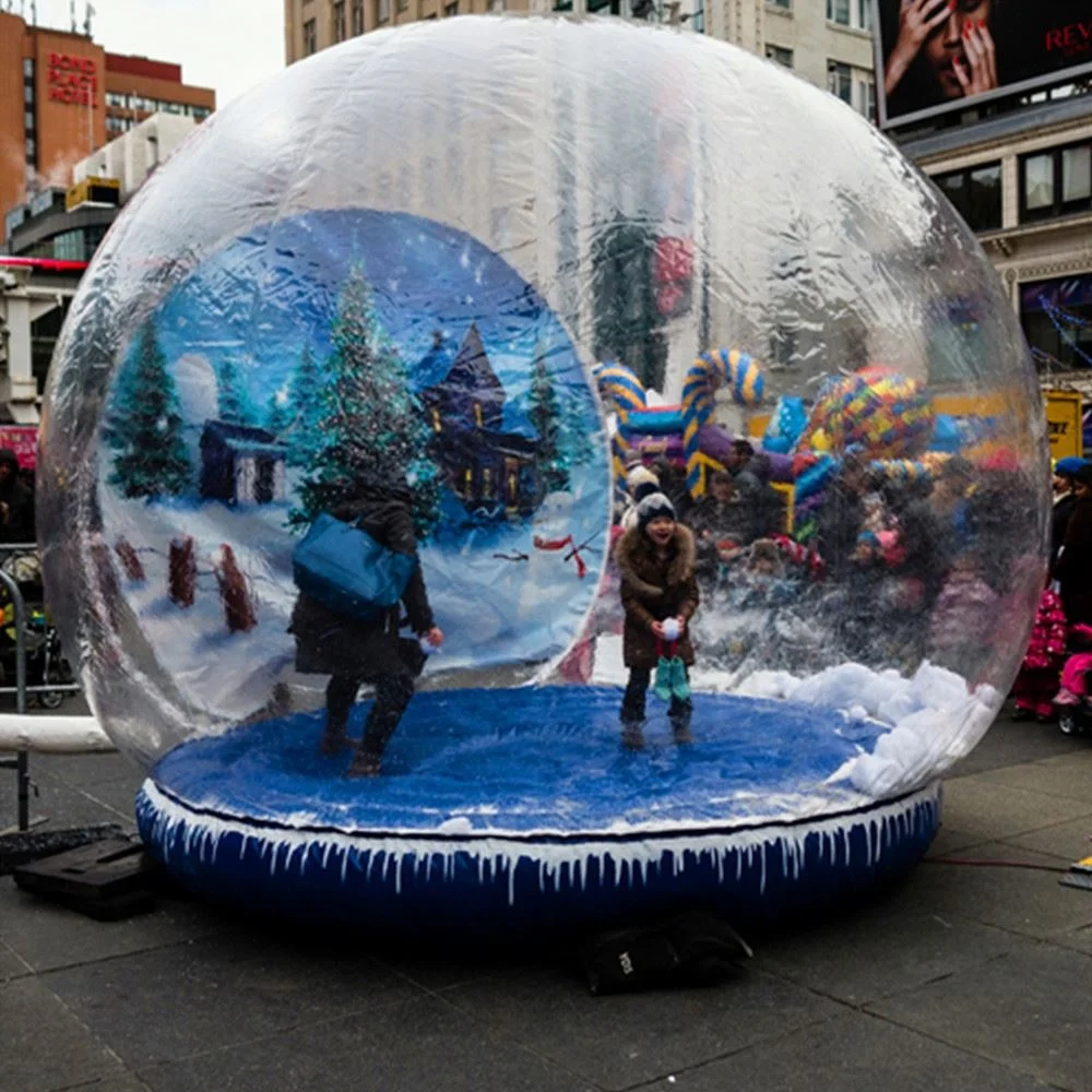 Christmas Outdoor Decorations Snow Globe Bubble Tent Inflatable Human Size Snow Globe For Sale