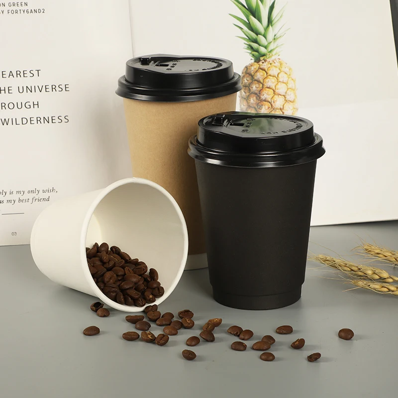 Высококачественные бумажные стаканчики 8 унций 12 16 20 кофейные для горячих напитков Одноразовые крафт-бумаги на заказ