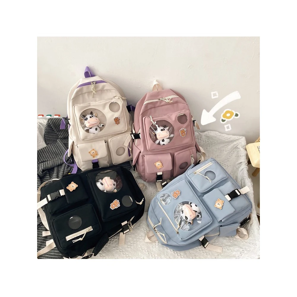 
2021 Muti-Pocket Women Backpack Nylon School Bag Backpacks for Teenage Girls Fashion College Student Back Pack 