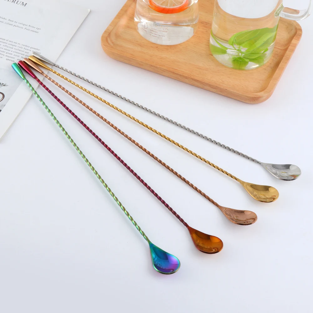 Bar Accessories 40cm Mixing Cocktail Stirrer Bar Spoon Stainless Steel Stirring Spoon