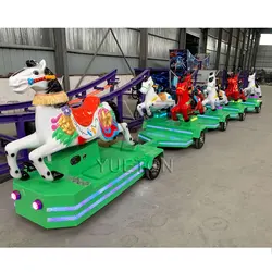 Fairground Manege Train Carousel Amusement Park Shopping Mall Electric Battery Powered Mini Trackless Train Kids Ride On