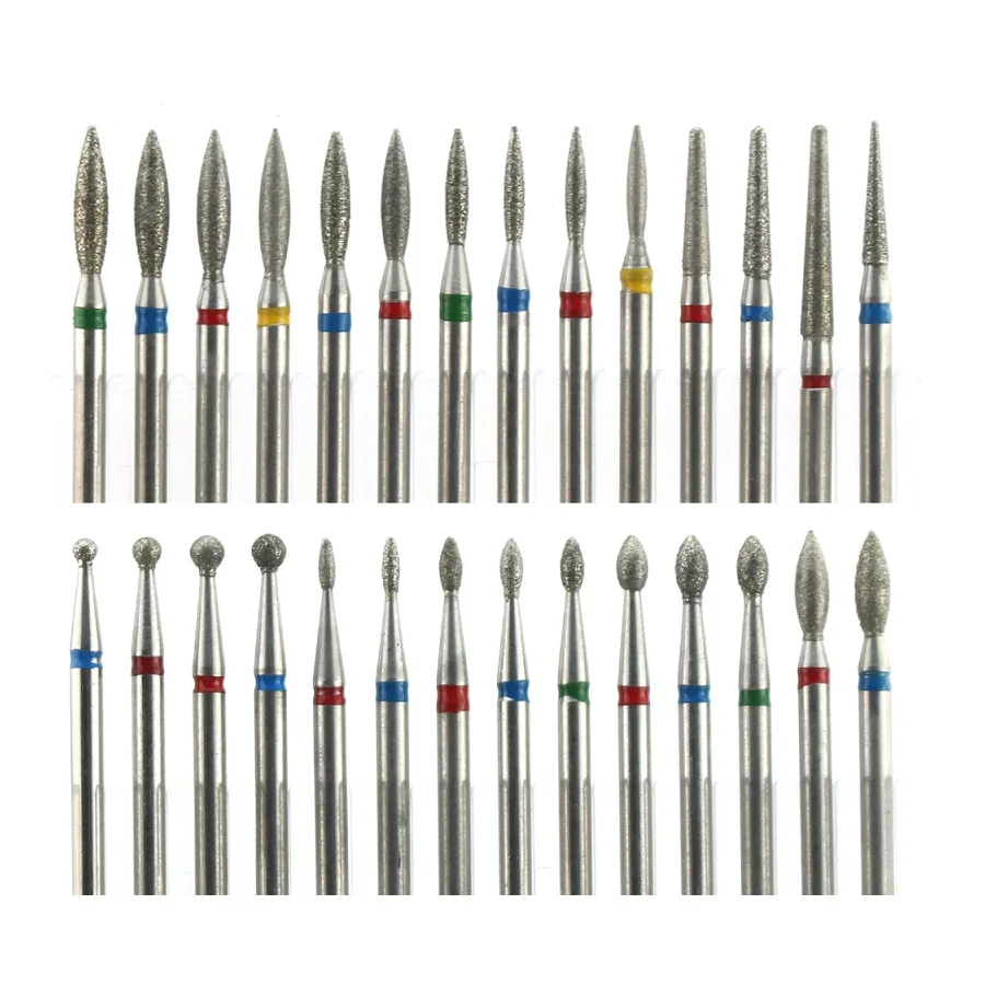 30 Types Diamond Ceramic Nail Drill Bits Cutter for Manicure Cuticle Clean Nail Files Art Tool Drill Set
