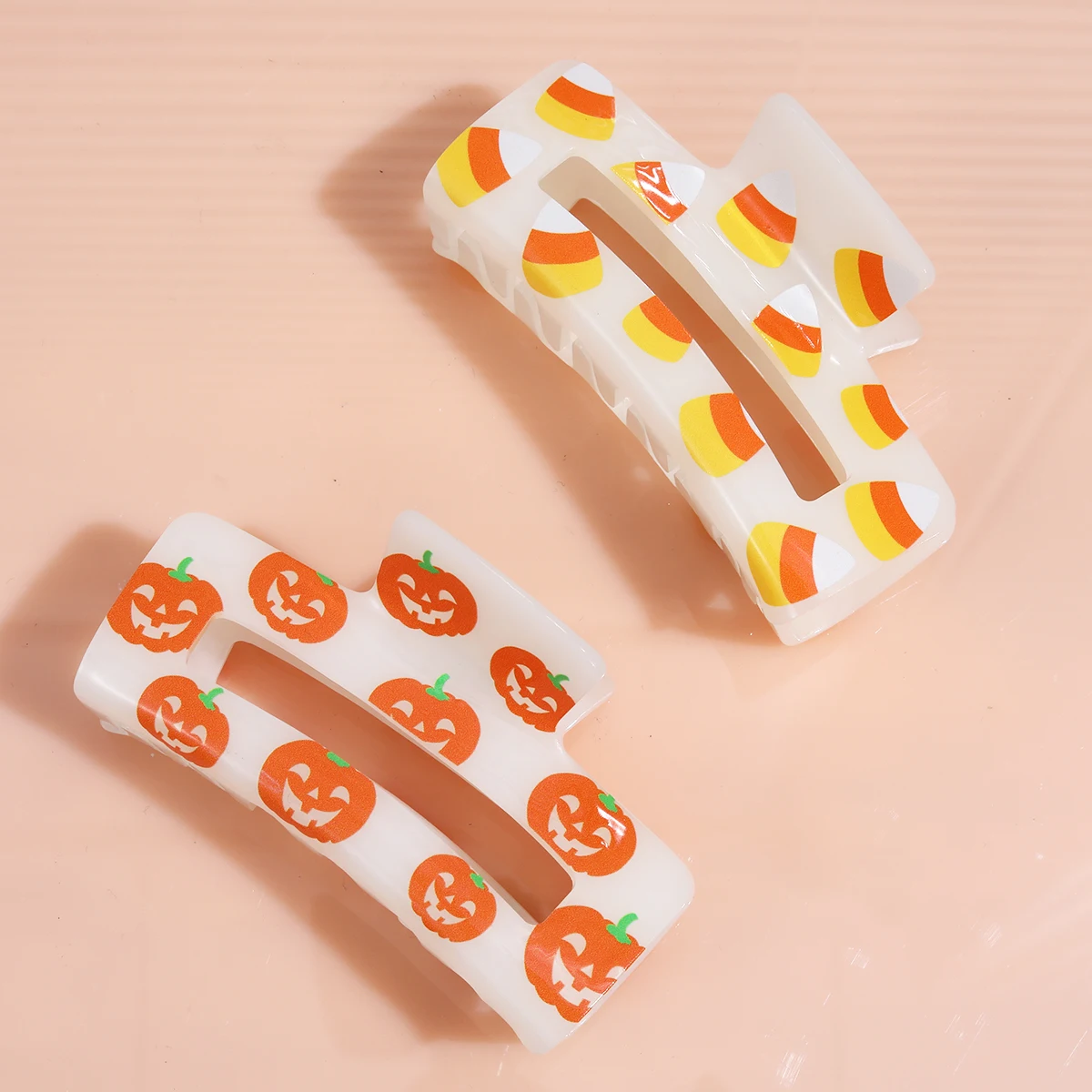 personalized custom halloween candy cute hair claws glow in the dark acetate hair claw clip