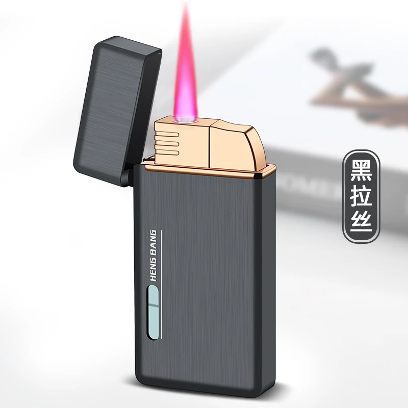 Best selling product Portable Blue mini torch lighter butane gas refill Windproof jet torch lighter christmas gift set for men