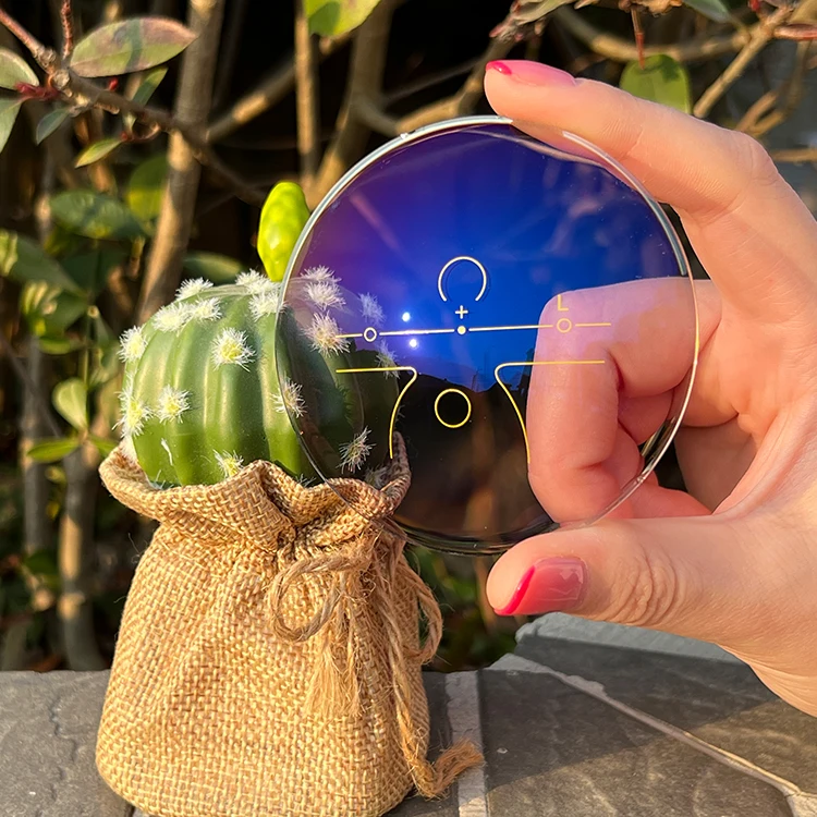 China Lens Wholesale  Blue Block Clear Base Hot Reading  Multifocal Lens 1.56 Photochromic Grey  Brown Progressive Lens