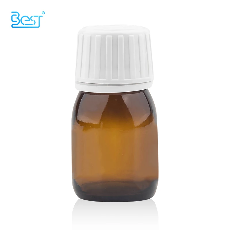 60 ml 30 ml 2 oz 1 oz vitamin amber oral liquid glass bottle with tamper proof cap and box packaging