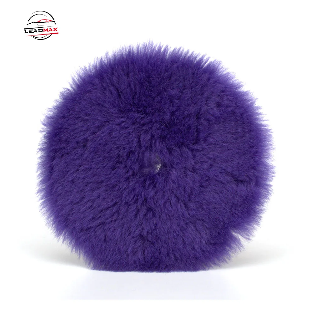LEADMAX Natural Wool Polishing Pad 5 Inch Car Blue Wool Pad Australian Wool Polishing Pad Wholesale Agent