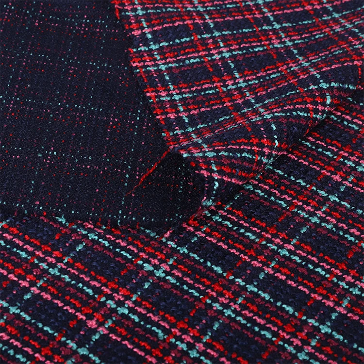 Manufacturer Hot Sale 375G 100% Acrylic Tweed Clothing Suit Tweed Acrylic  Fabric For Garment