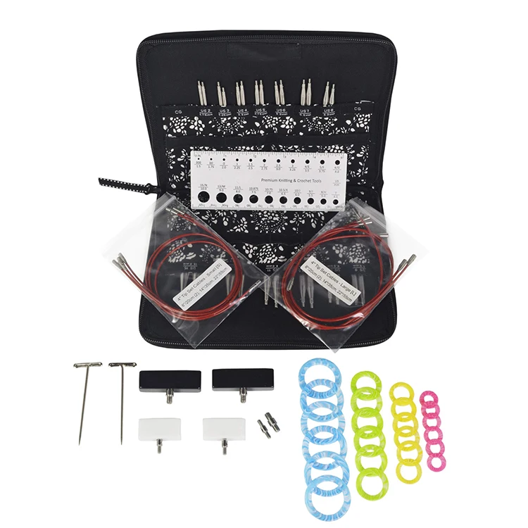 Customization Stainless Steel Interchangeable Set, 4-inch (10cm) Complete (7400-C)  Interchangeable Knitting Needles