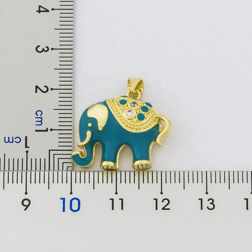 QIKU Exquisite Fashion Elephant Crystal Rhinestone Pendant Necklace Copper Cubic Zirconia Jewelry Gift Women Custom Personality