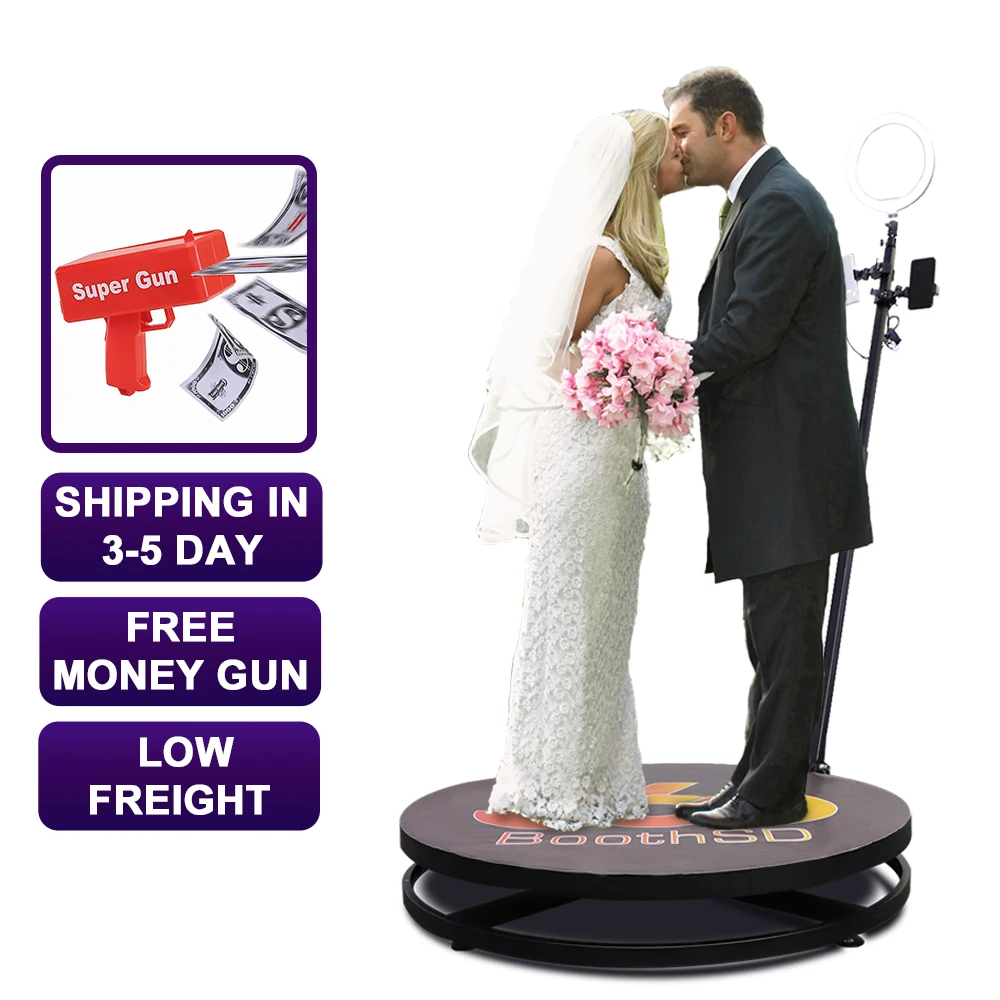 
80cm 360 Degree Wedding Slow Motion Social Video Camera Booth Intelligent Operation Selfie 360 Rotating Spinning Photo Booth 
