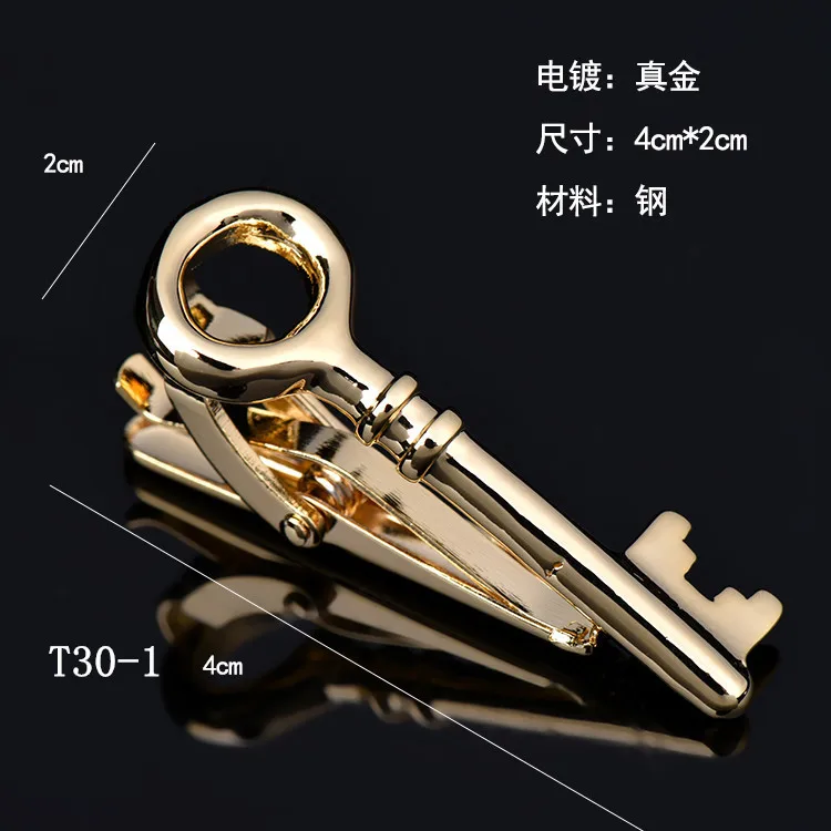 Manufacturer 3D Designed Metal Unique Necktie Clips Pin Glasses Paper Clip Wheat-ear Shape  Necktie Clasp Custom Logo