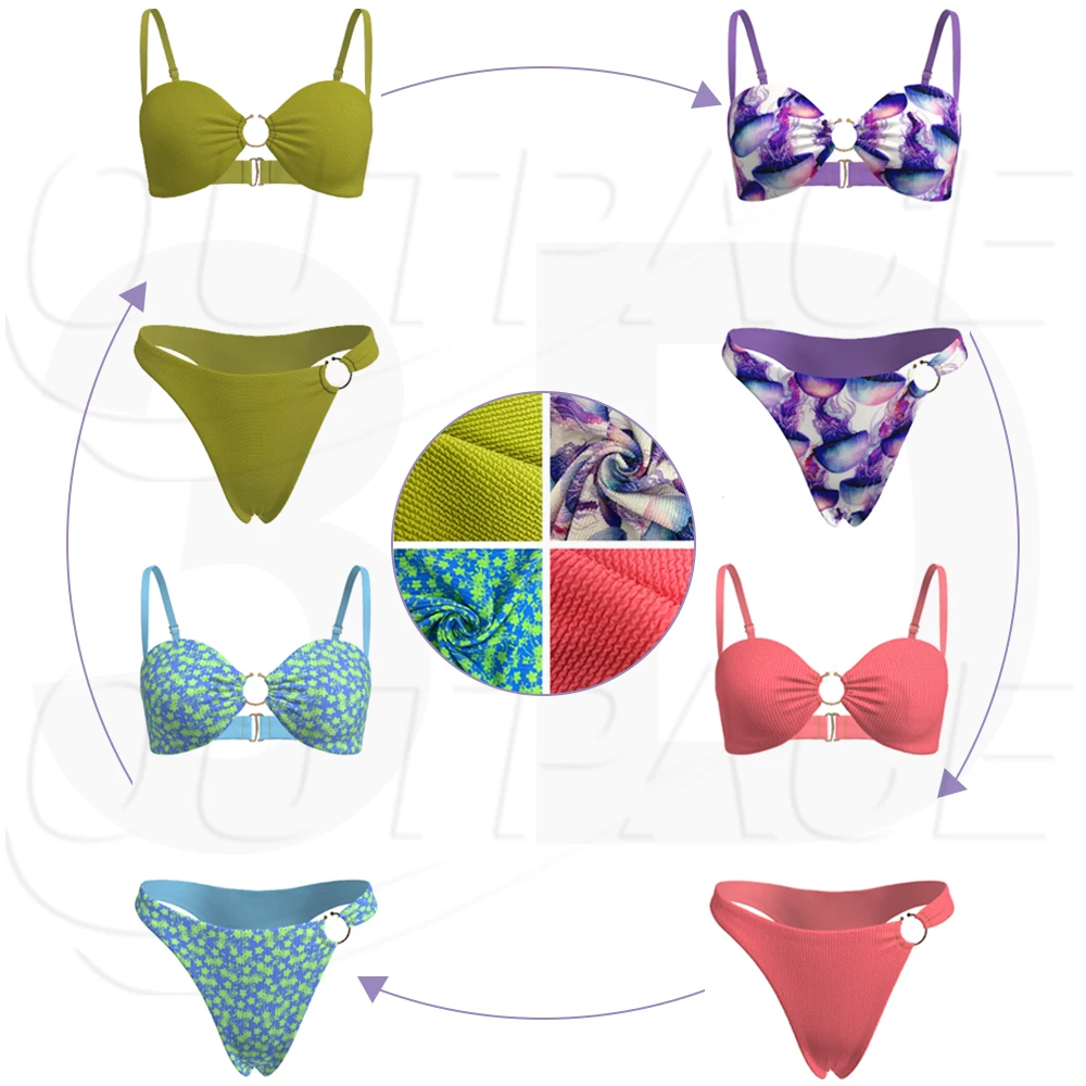 Custom Brazilian Jersey Fitness String Bikini Sexy Swimsuit 3 Piece Set T Shirt American Swimwear Beachwear Bathing Suit Women