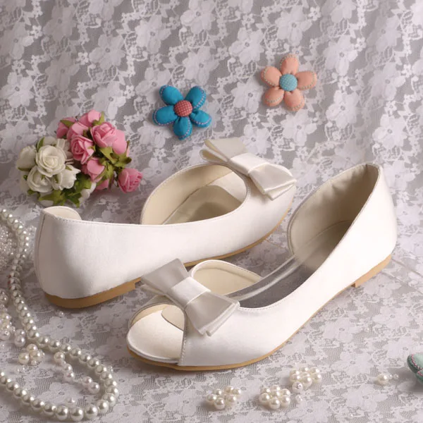 (22 Colors)Brand Name Plain Flat Bridal Shoes