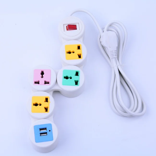 3way/4way/5way/6Way power strip 360 degree cord extension board universal