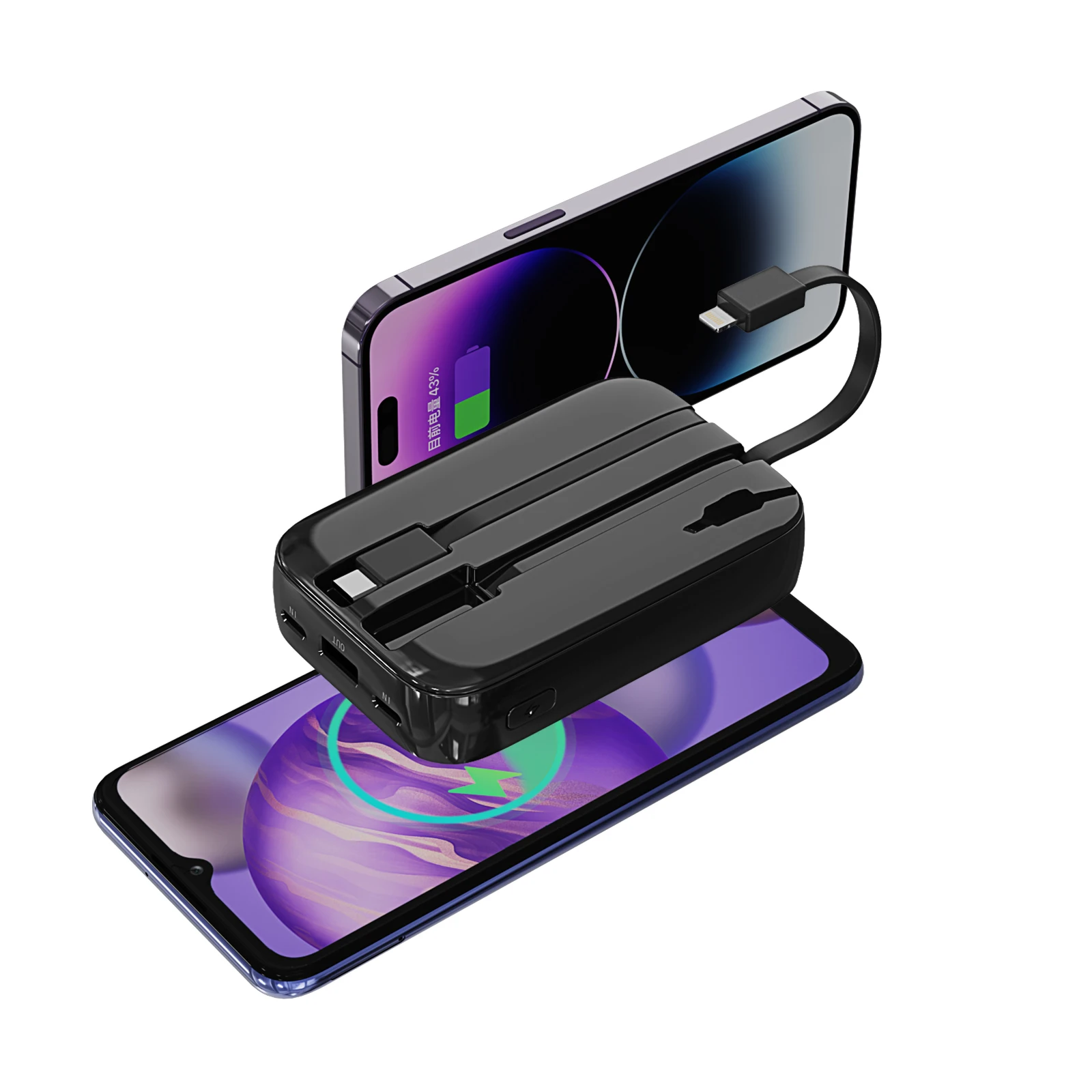 2024 New Product Eletronic 5 Colors 10000mah  Power Bank Mobile Accessories