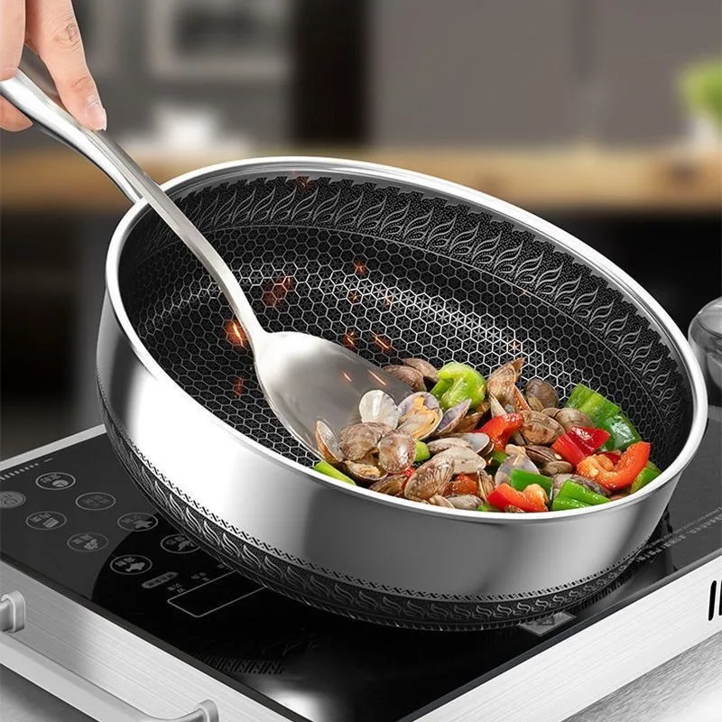 3-ply Steel Top Quality Fry Pan Non Stick Stainless Steel Induction Frying Pan