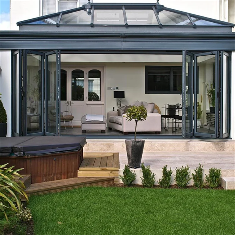 Prima Amorphous Glass Heavy Wind Bedroom Door Folding Door