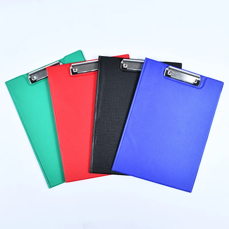 SY78 A4 Foldable Clip Board Pvc Double Sided Clipboard With Pocket Board Clip For School Hospital Office