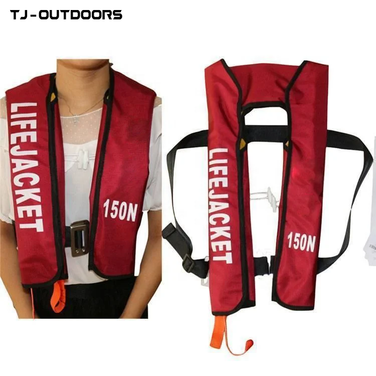 Cheap safe water rescue equipment Waterproof Oxford Quick Inflatable life jacket