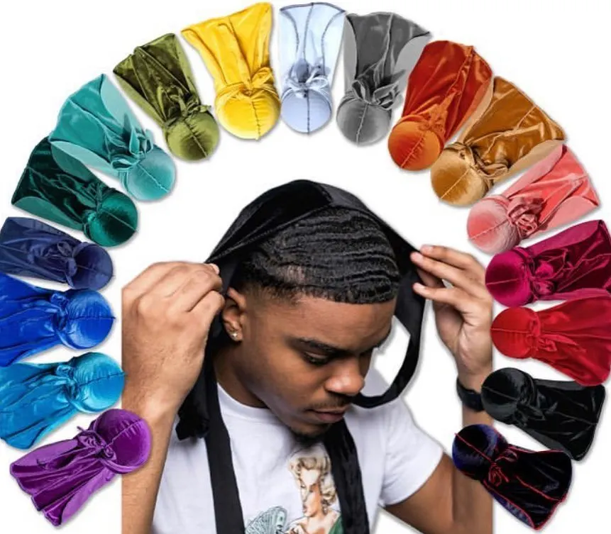  Custom Logo Plain Headbands And Crush Velvet Durag Stretch Headwraps Crushed Sportin Waves Durags For