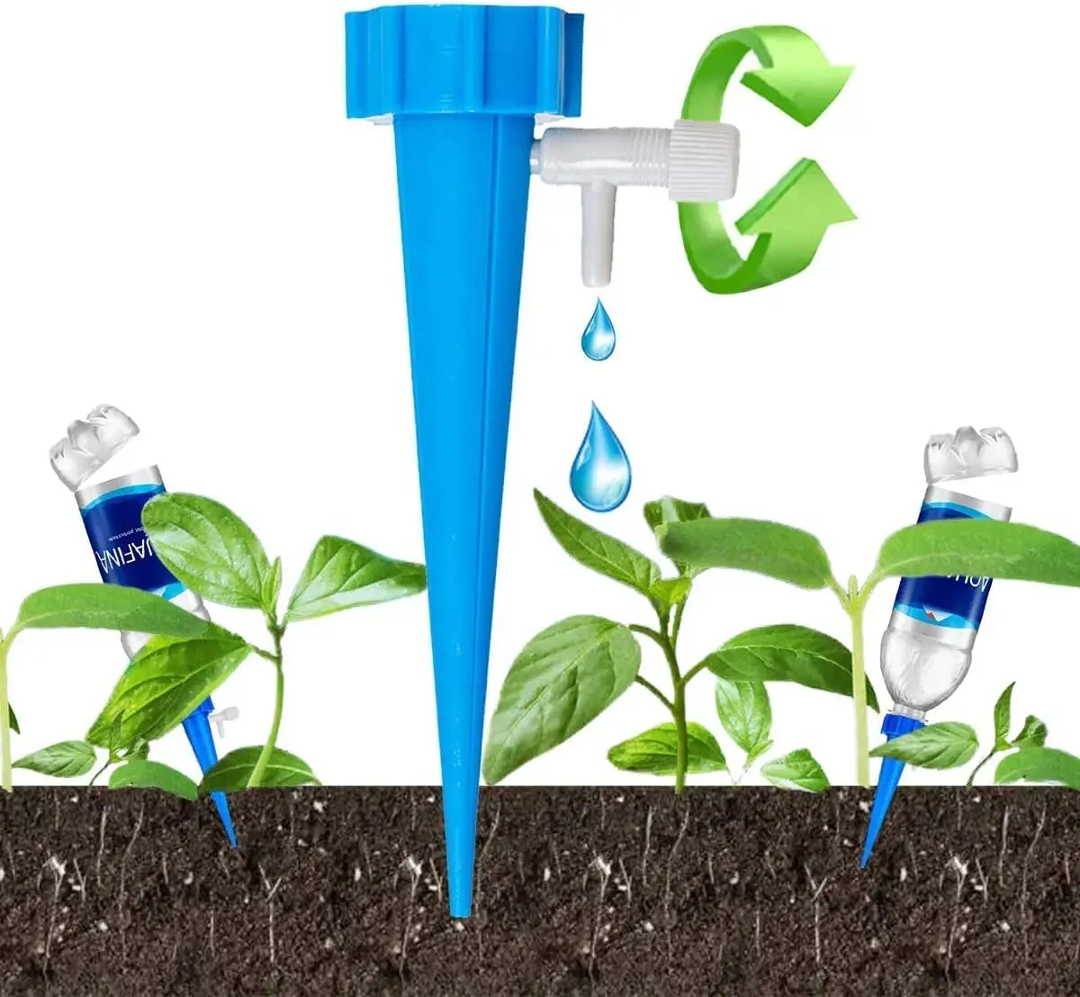 House Indoor Plant Automatic Self Watering Spike Drip Control Devices Adjustable Bottle Mount Irrigation Drip