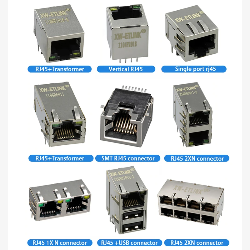 Gigabit JD1-0002NL 1 port POE+ jack rj45 modular 5G 10G 10pin rj45 female connector 8p8c POE ethernet rj45 connector J00-0061NL
