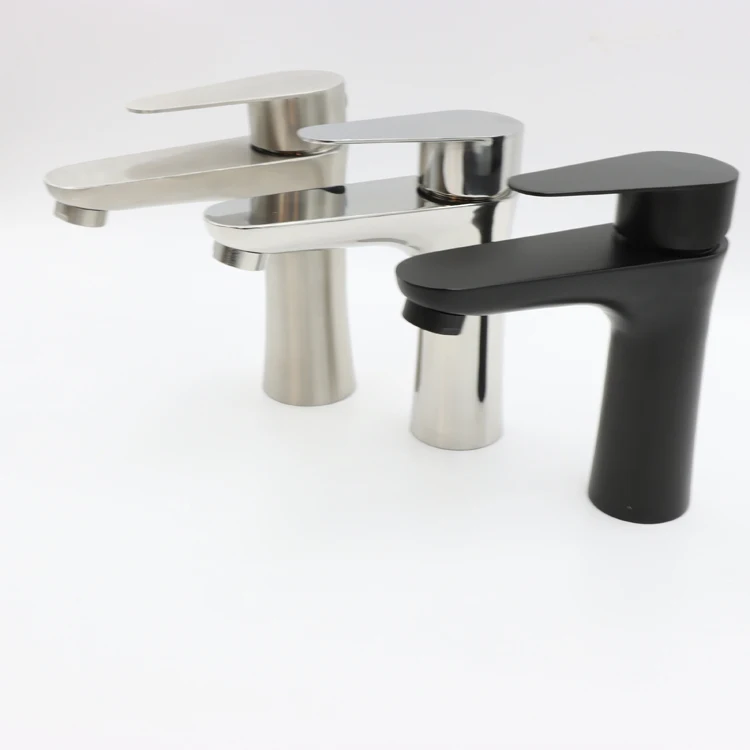 SONSILL Black Bathroom Sink 304 Stainless Steel Basin Faucets Single Handle Mixers Water Taps For Bathroom