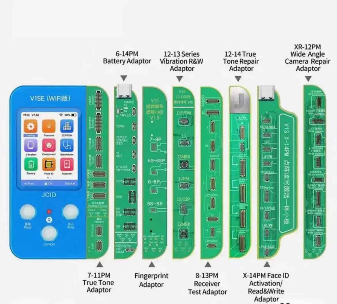 Repair Tools JC-V1SE Multifunction Programmer Full Accessories Boards True Tone Face ID Battery FingerPrint For iPhone 8-14PM