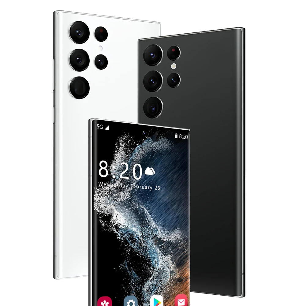 Лидер продаж S22 ультра Оригинальный 7 2 дюймов 16 ГБ + 512 24MP 48MP Android 12 0 игровой телефон 5G сотовый смартфон