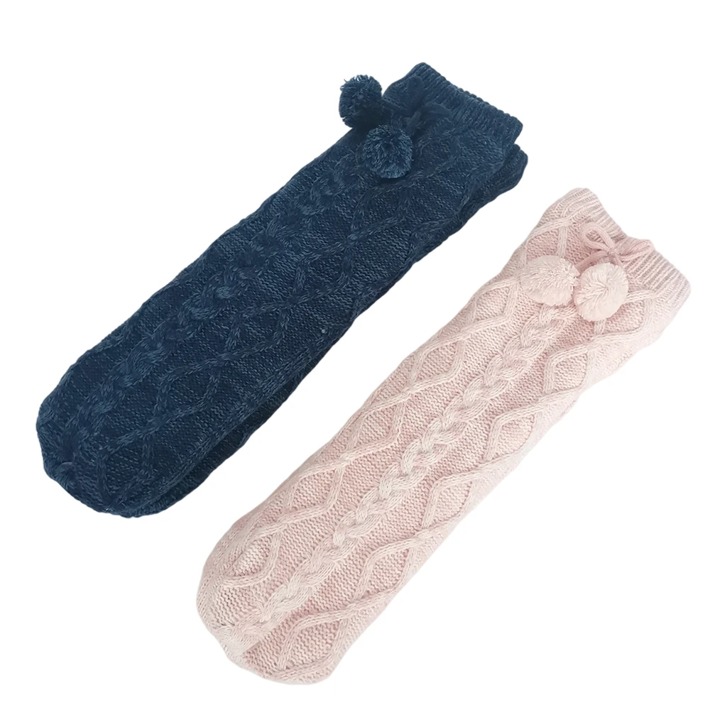 custom warm knitted winter slipper home floor socks