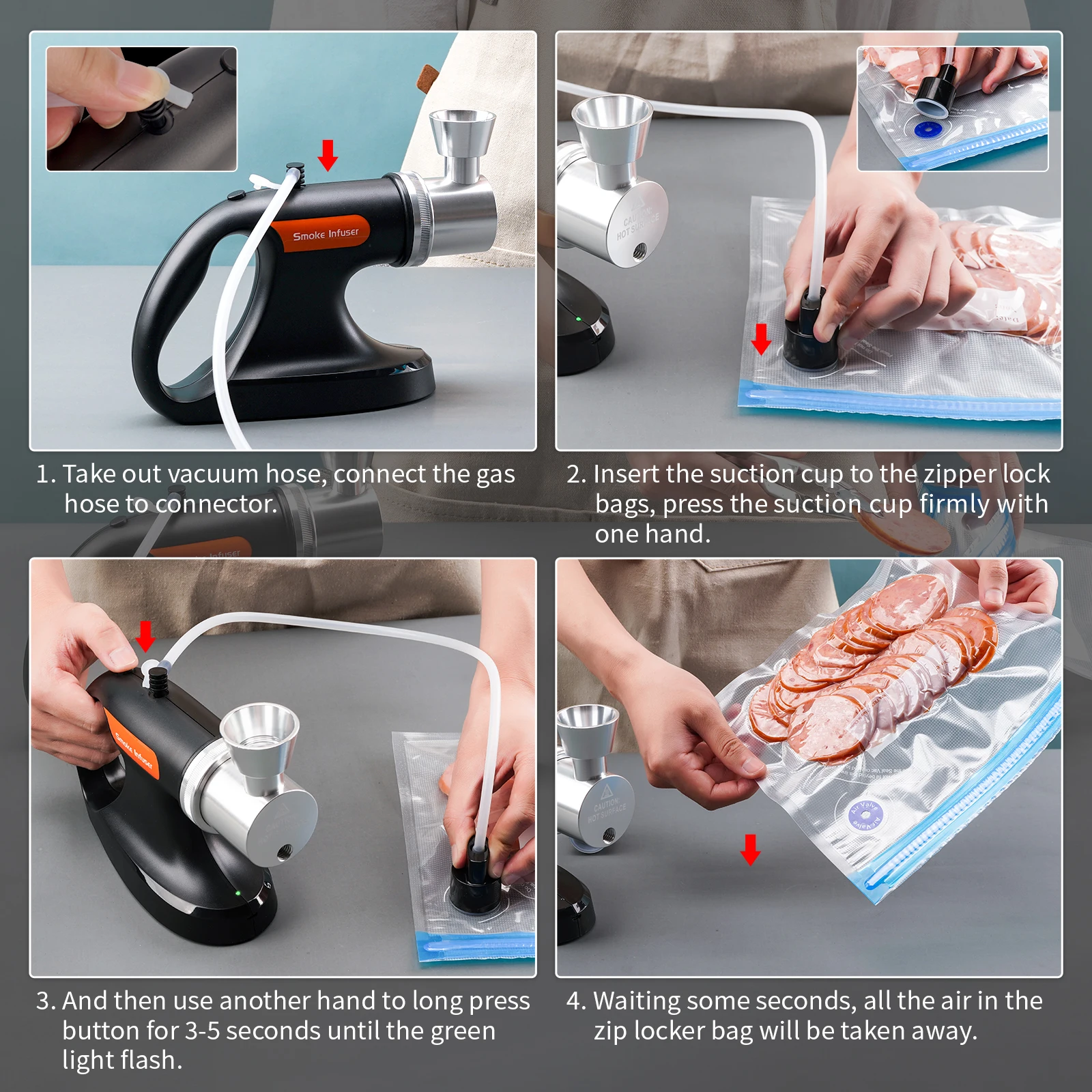 New Orleans Taste Wood Burn Kitchen Camping Food & Drinks Smoke Infuser