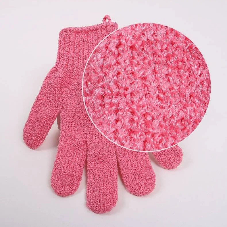 Wholesale bathing gloves shower exfoliator Nylon  gray nylon gloves