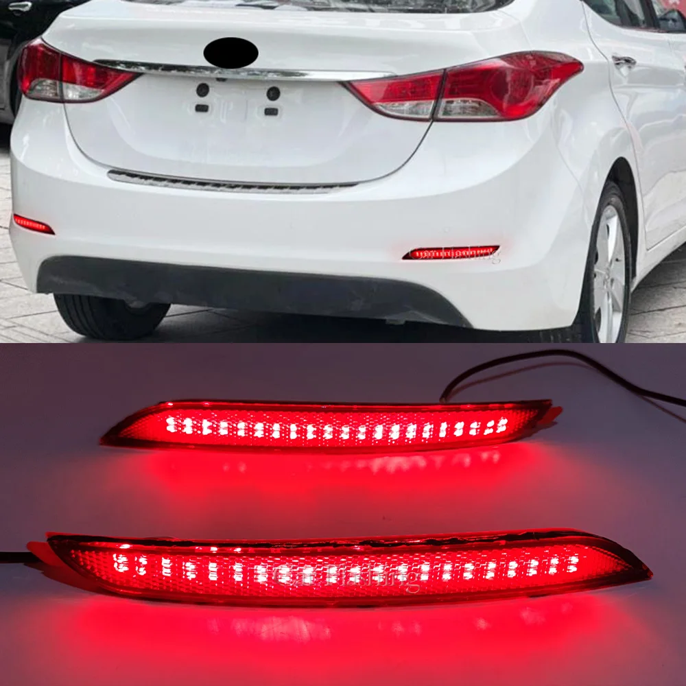 LED Rear Bumper Light For Hyundai Elantra 2012 2013 2014 Tail Light Fog Lamp Bumper Brake Stop Reflector